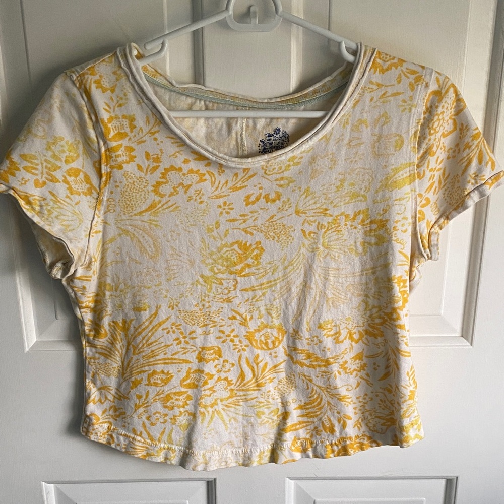 Anthropologie Yellow Floral Women's Top